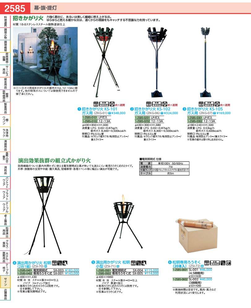 上演用大篝火 炬火 （２台１組） 専用ろうそく式 ＳＸ－００１ ZSI702