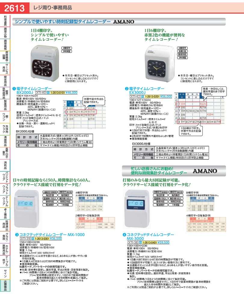 陰電子出勤記録時計 ＢＸ２０００Ｊ  XTI4001