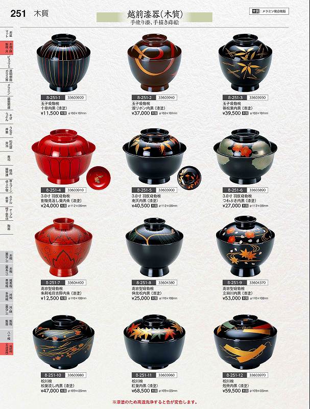 福井クラフト 木質）高京型吸いもの椀 立田川 （漆塗） ３３６０４３７０ やすらぎ Ｖｏｌ．３５