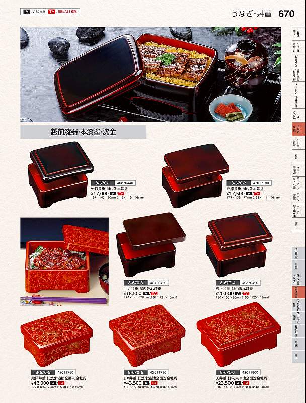 福井クラフト Ａ／ＴＡ）殿上丼重 溜内朱本漆塗 ４０８７０４５０ やすらぎ Ｖｏｌ．３５
