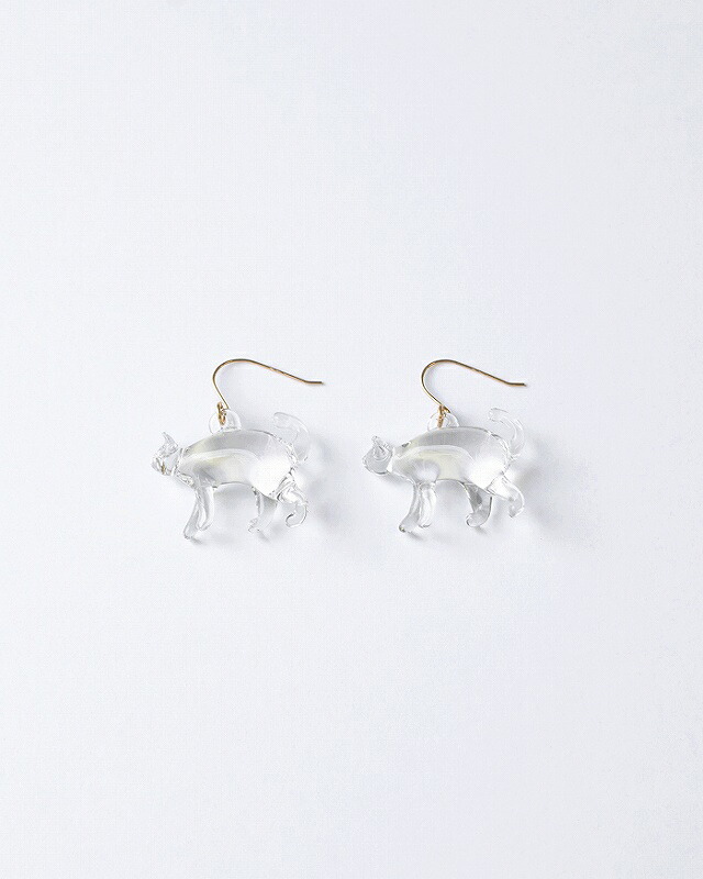 HARIO ハリオ BETTER TOGETHER ピアス ネコ Walking HATH-NW-P-GF ネコ Sitting HATH-NS-P-GF｜WADA TOKI