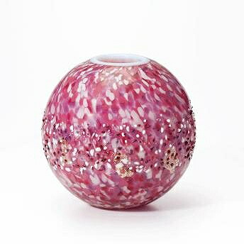 石塚硝子 ISHIZUKA GLASS アデリアグラス ADERIA GLASS 津軽びいどろ 弘前桜丸花器（花あかり） F71746 花瓶