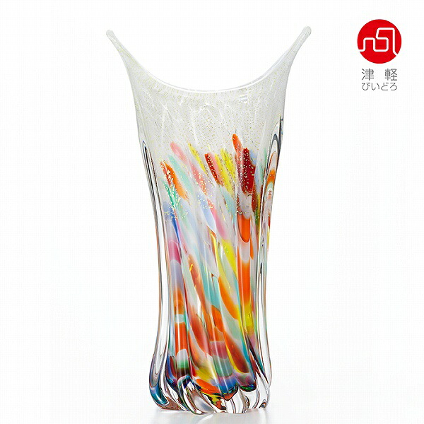 石塚硝子 ISHIZUKA GLASS アデリアグラス ADERIA GLASS 津軽びいどろ 金彩花器 ねぶた F75011 花瓶｜WADA TOKI