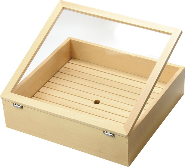 木製 ネタ箱 目皿・アクリル樹脂蓋付(自在蓋致しかた)滑っこい 35631 ADLB0701 その他-キッチン用品・食器・調理器具