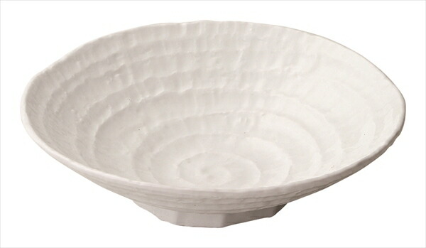 桐井陶器 MODERNO12.5 料亭削り 8.0寸鉢 (白) 27-12