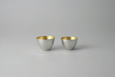 錫　ぐい呑－大　金箔 QA-6272 6,653円