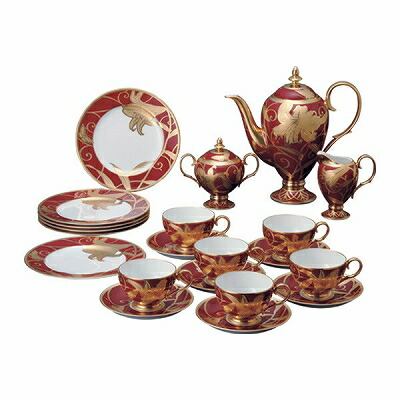 Noritake ノリ竹  花金彩 百合 23pcティーセット T23/4697-1 4697-1J/T23 ティーポット 三盆白 クリーマー 21糎お皿 お皿 碗皿 優勝杯＆平円盤