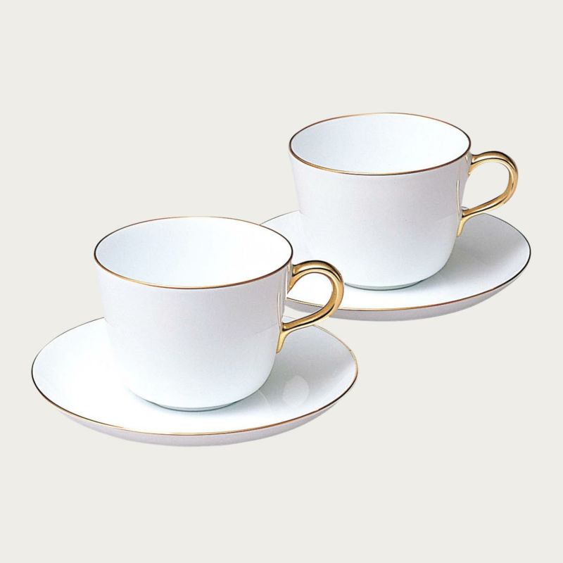 S◎未使用品◎食器『ゴールドウィング(色変り) ティー&碗皿ペアセット』