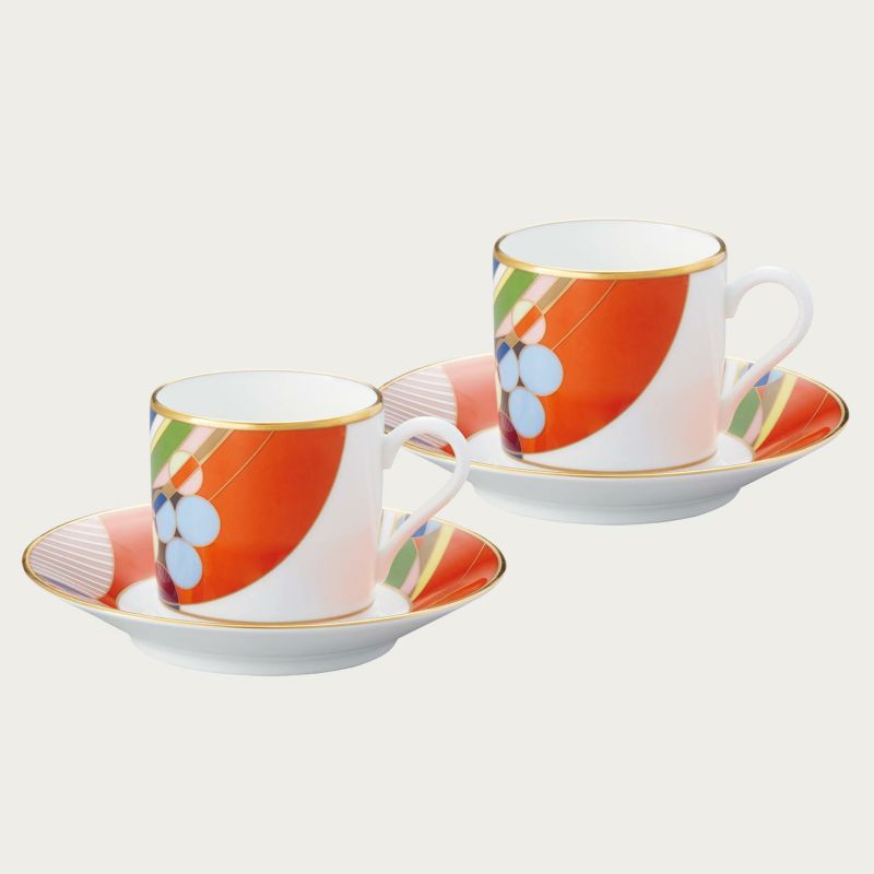 Noritake ノリ竹 簡明直截・ロイド・ライト ひな型 時刻表御召しもの(マーチバルーンズ) 珈琲碗皿有りの実仕掛ける 珈琲優勝杯＆ソーサーペア 125ml WP59881/4947 4947J/WP59881