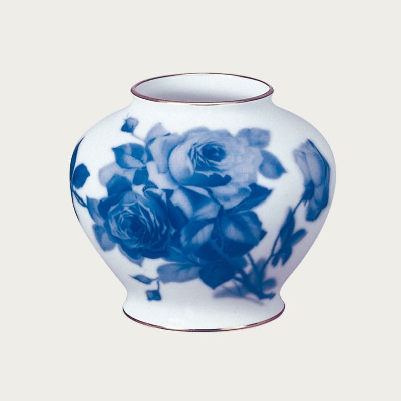 大倉陶園　ブルーローズ　花瓶　28cm 大倉陶園 ブルーローズ 花瓶 | Antique Nanae