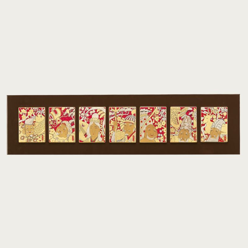 Noritake ノリ竹七福神 七枚組陶額“七福神” SK092/A086 A086/SK092
