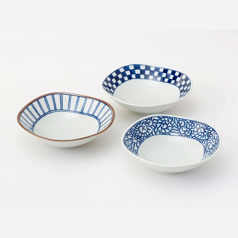 楽天市場】西海陶器 31239 藍屋 丸角鉢トリオ : 測定器・工具のイーデンキ