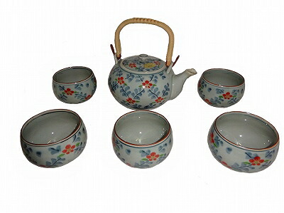 有田焼 高麗梅土瓶茶器 湯呑み 【対応】