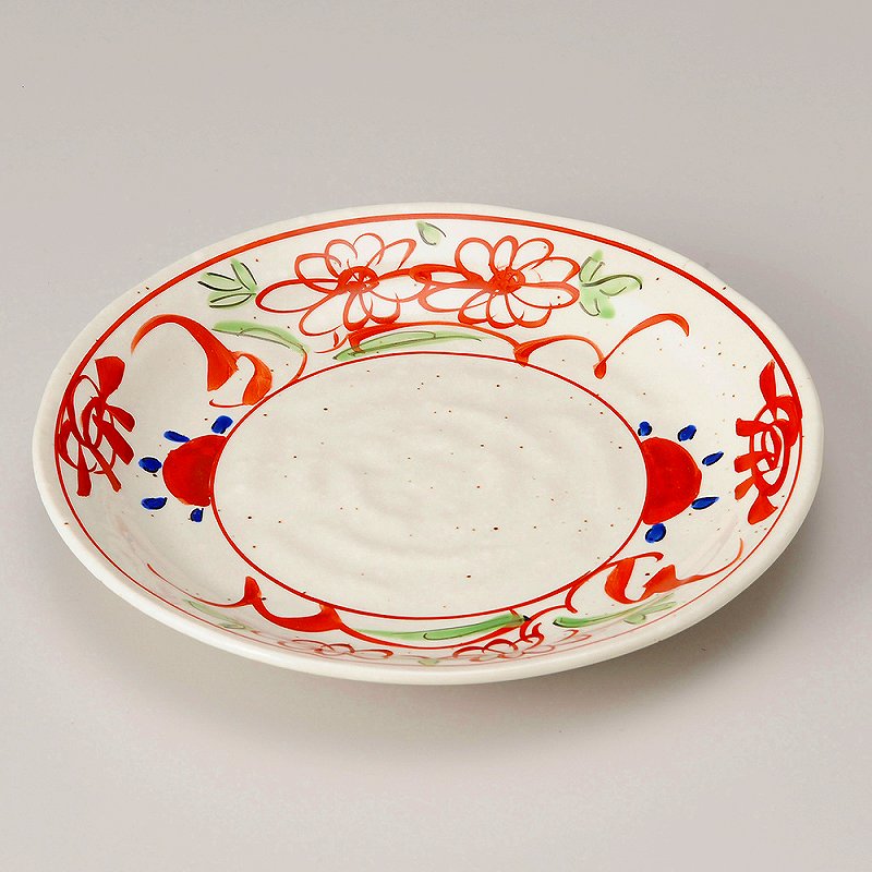 楽天市場】＼クーポン配布中！／粉引釉古代赤絵皿 直径12cm～19cm 和