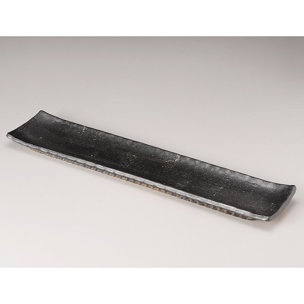 黒砂（手造り）７０cmロング皿 ス234-019 ときわ 第29集