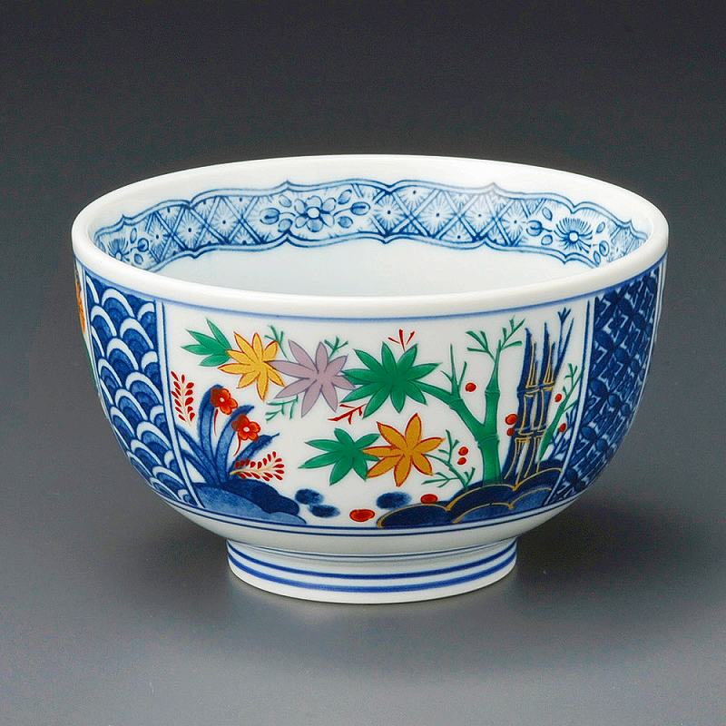 楽天市場】染錦四君子 蓋付き碗5客揃 : 食器のみつはた