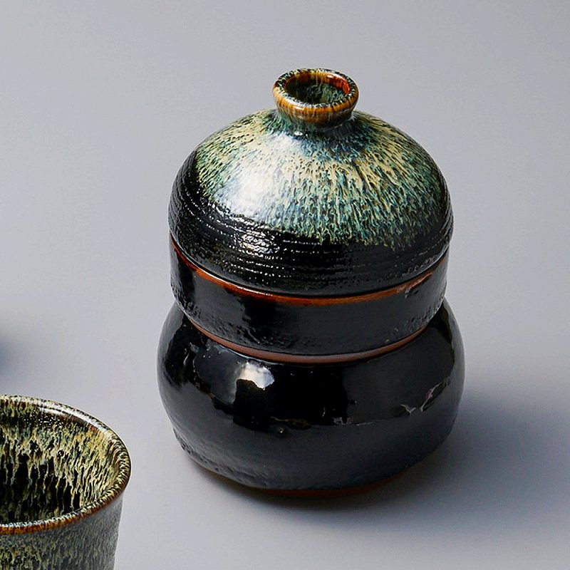 楽天市場】赤絵吉兆 三段 徳利蒸し 10x13.5cm 徳利120cc だし入300cc