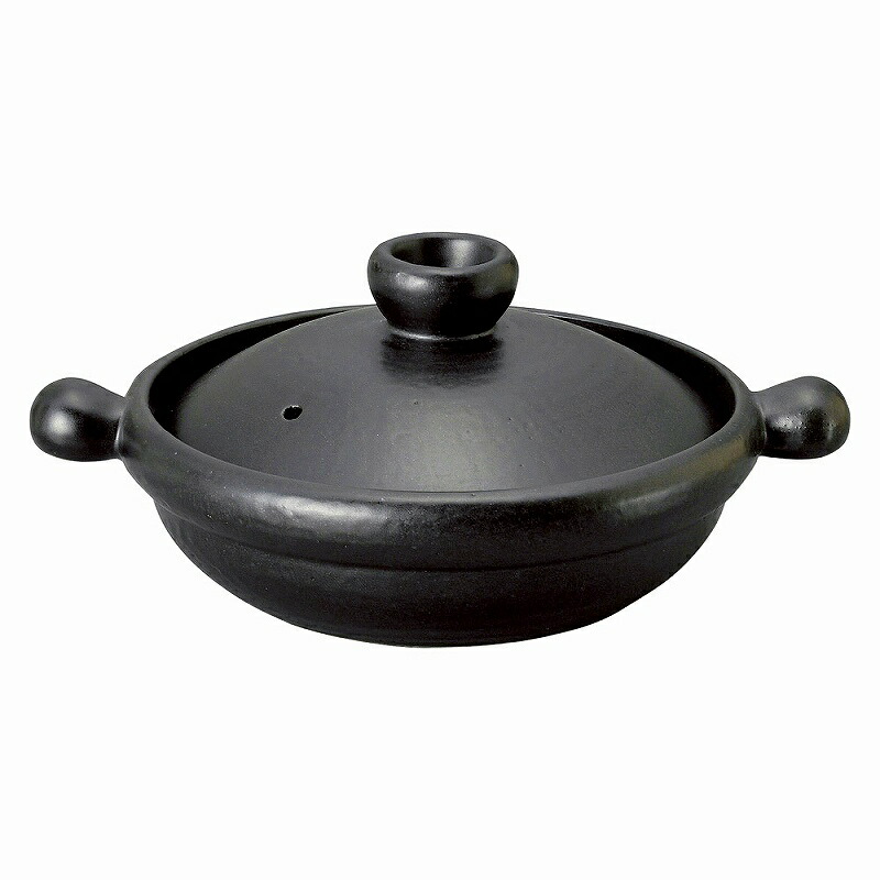 陶里 第31集 丸ポチ黒土鍋9号 68928-721 食器-食器・カトラリー・グラス-キッチン用品・食器・調理器具