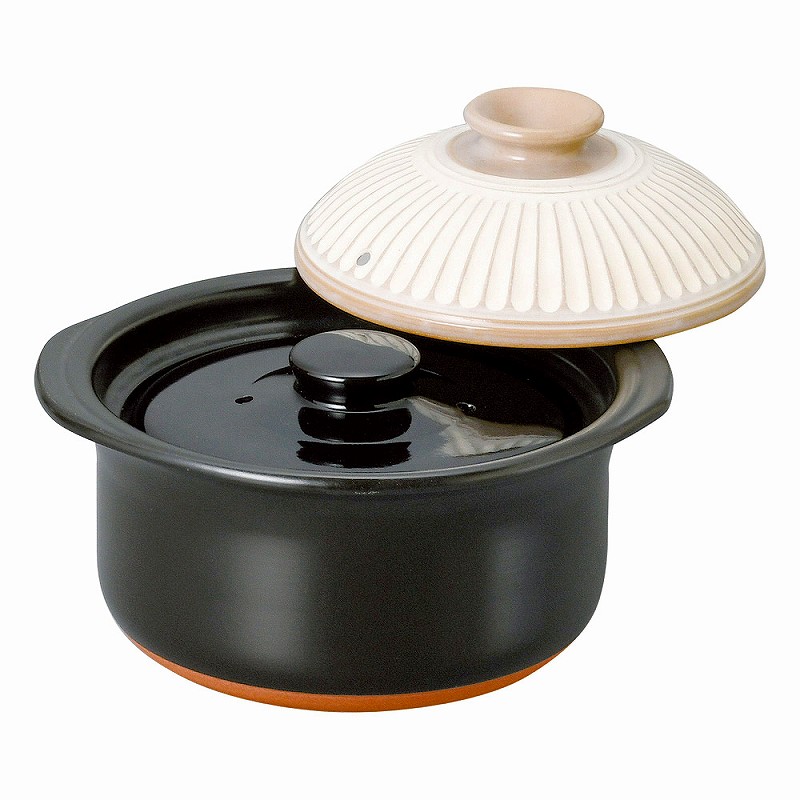 陶里 第31集 菊花粉引ご飯鍋3合炊（中蓋付） 69005-711