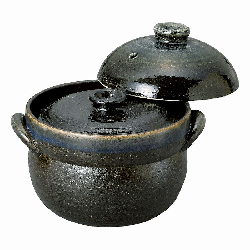 陶里 第31集 るり釉ご飯鍋2合炊（中蓋付） 69013-711