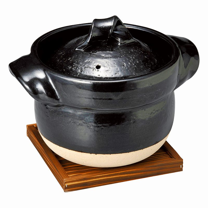陶里 第31集 黒釉五合炊御飯鍋 69109-431