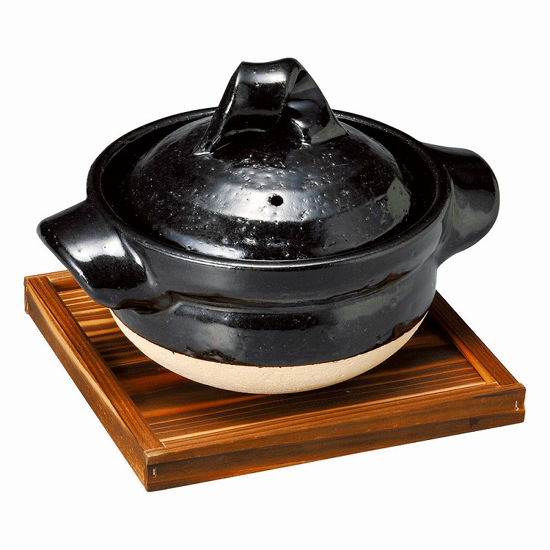 陶里 第31集 黒釉一人用御飯鍋 69112-431