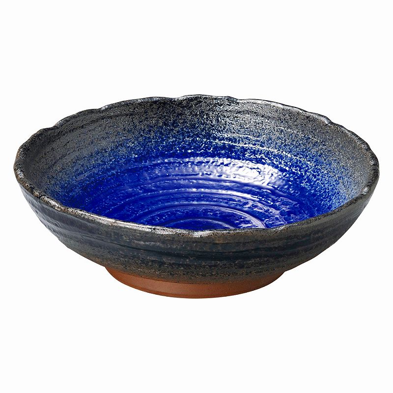 陶里 第31集 強化 伊賀るり釉 波渕8.0鉢 75336-461