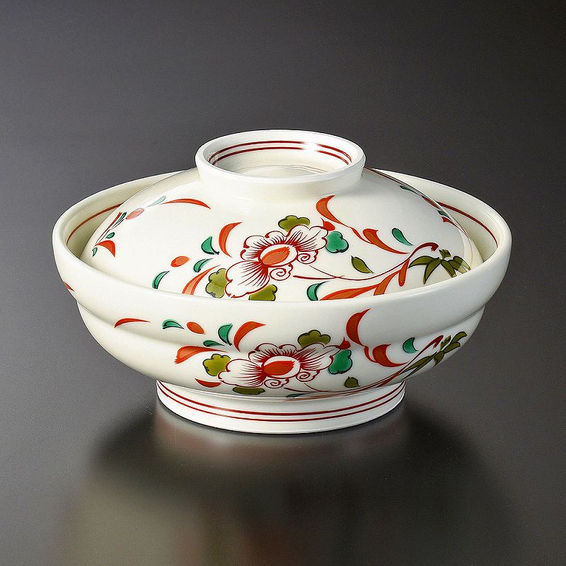 陶里 第31集 赤絵草花平蓋向 19013-291