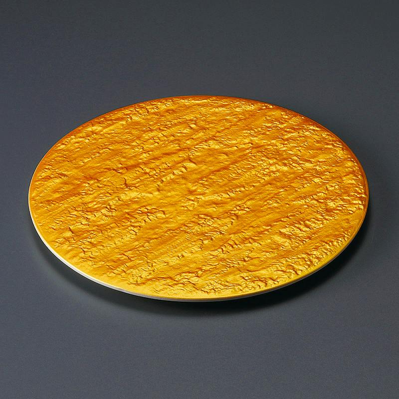陶里 第31集 ゴールド石肌24cm丸皿 30401-471