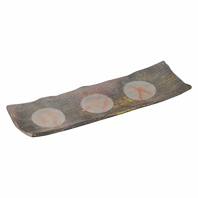 陶里 第31集 炭化板目三ツ紋長皿 33607-431