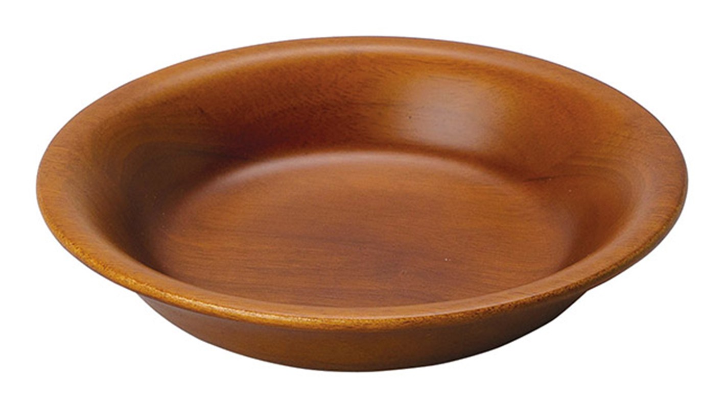 木製ラウンドプレート(茶) 小 *強化塗装 32496 YOUBI 用美 Vol.21