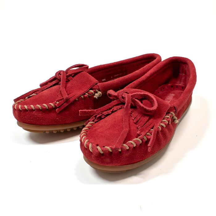 ミネトンカ モカシン キルティ スエード シューズ MINNETONKA kilty 406 RED
