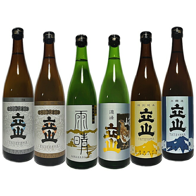 立山　飲み比べ　720ML6本　セット・（立山本醸造＆立山特別純米＆立山兵庫県 山田錦 純米吟醸＆立山雨晴＆大吟醸立山＆立山吟醸）