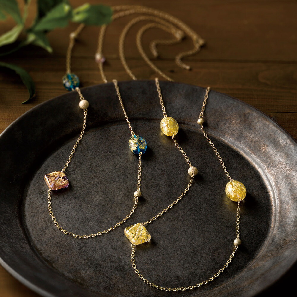 Cocoro 金箔ガラスネックレス 5424 104 クリア 0 Apggnk Go 送料無料 ギフト包装不可