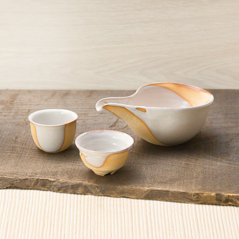 萩焼 三戸逸雄作 朱色冷酒器 4-41 K607-06019 酒器 お酒【貨物輸送無料】