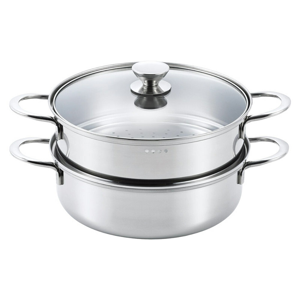 ルチェンテ IH相応う二段蒸し器23糎 LU-23M K608-04616 膳立て物の具【貨物輸送無料】