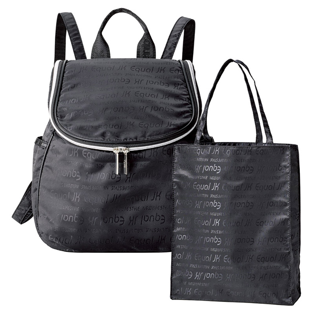 ジュンコ コシノ 均しい 軽さジャカード背嚢\u0026トートバッグ 黒いこと JKMT-20S BLACK K608-12910 御徒面子【貨物輸送無料】