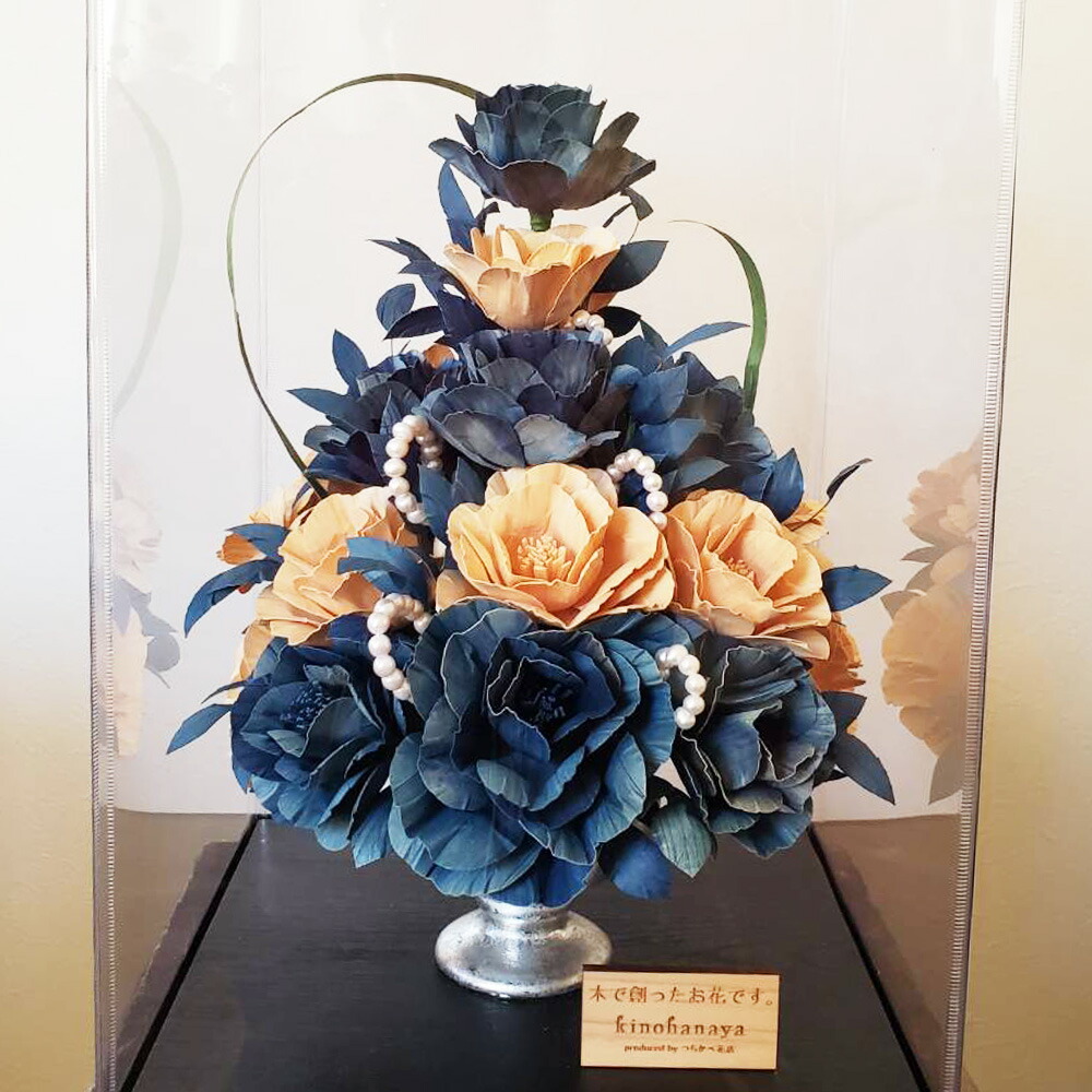 染め花 アレンジメント 完成品 ミックスカラーのフラワーアレンジメント｜フラワーギフト・花の