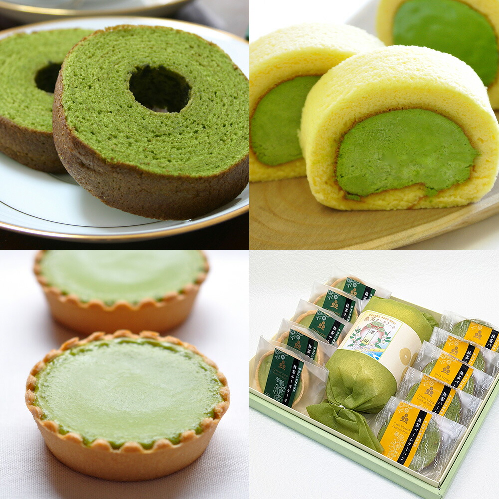【店内P5倍】抹茶スイーツセット(濃茶ロール・抹茶チーズケーキ5個・抹茶バームクーヘン5個)【送料無料】 / 洋菓子 誕生日 お菓子 お取り寄せ 通販 お土産 お祝い プレゼント ギフト おすすめ / 6,677円