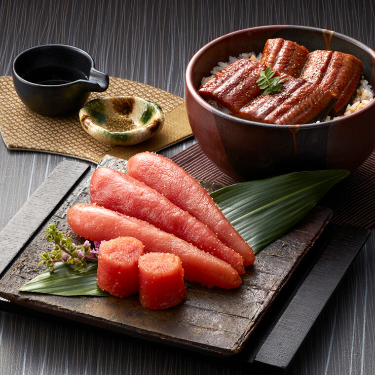 【店内P5倍】うなぎ蒲焼切身・無着色辛子明太子詰合せ うなぎ蒲焼切身（九州産）50g×3 無着色辛子明太子200g 【送料無料】 / 水産加工品 お取り寄せ 通販 お土産 お祝い プレゼント ギフト おすすめ