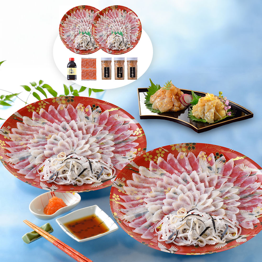 関とら本店 とらふく刺身・とらふく塩辛セット 魚介 詰合せ【送料無料】 / お取り寄せ 通販 プレゼント お中元 ギフト おすすめ /｜わが街とくさん店