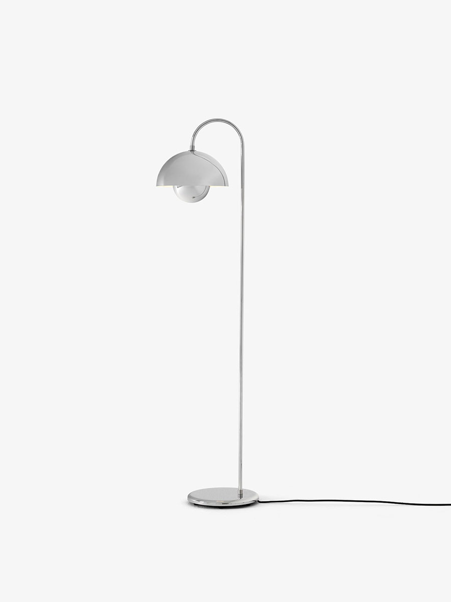 ＆トラディション　アンドトラディション　フロアライト　フロアスタンド　高さ1300mm　コンセント(フットスイッチ)　LEDランプ別売(E26)　クロームプレイテッド　FLOWERPOT FLOOR LAMP VP12 (CHROME-PLATED)