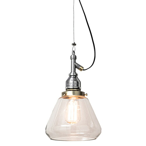 EL COMMUN エル・コミューン AMPERSAND FACTORY(アンパサンドファクトリー) AMP GLASS LAMP WIRE AL ペンダントライト ソケット 引掛シーリングタイプ クリアガラス アルミニウム合金 ワイヤー E26 シルバー ランプ別売り AMP-L009