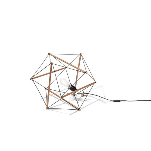 EL COMMUN　エル・コミューン　AMPERSAND FACTORY（アンパサンドファクトリー）　TENSEGRITY FLOOR LIGHT MEDIUM BK　フロアライト　ソケット　コンセント・中間スイッチ付き　テンセグリティランプ　ミディアム　Ｅ２６　ブラック　ランプ別売り　AMP-L049｜わがと照明