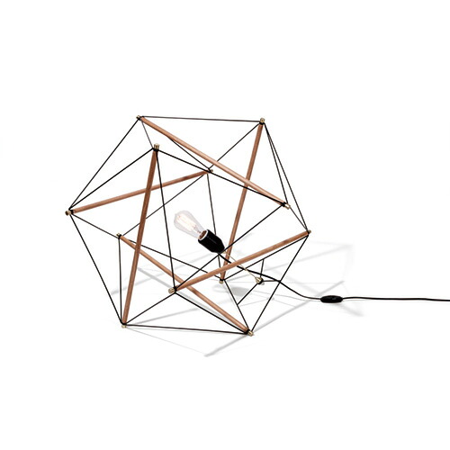 EL COMMUN エル・コミューン AMPERSAND FACTORY(アンパサンドファクトリー) TENSEGRITY FLOOR LIGHT LARGE BK フロアライト ソケット コンセント・中間スイッチ付き テンセグリティランプ ラージ E26 ブラック ランプ別売り AMP-L051|わがと照明