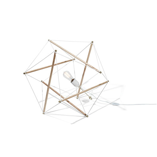 EL COMMUN　エル・コミューン　AMPERSAND FACTORY（アンパサンドファクトリー）　TENSEGRITY FLOOR LIGHT LARGE WH　フロアライト　ソケット　コンセント・中間スイッチ付き　テンセグリティランプ　ラージ　Ｅ２６　ホワイト　ランプ別売り　AMP-L052｜わがと照明