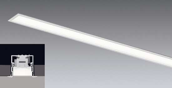 ＥＮＤＯ ＬＥＤデザインベースライト 直線的５０ 細長い切口埋込 Ｌ１２００印字機 真っただなか用 ４０Ｗ印字機 白 ERK1008W （照明ランプ別売）