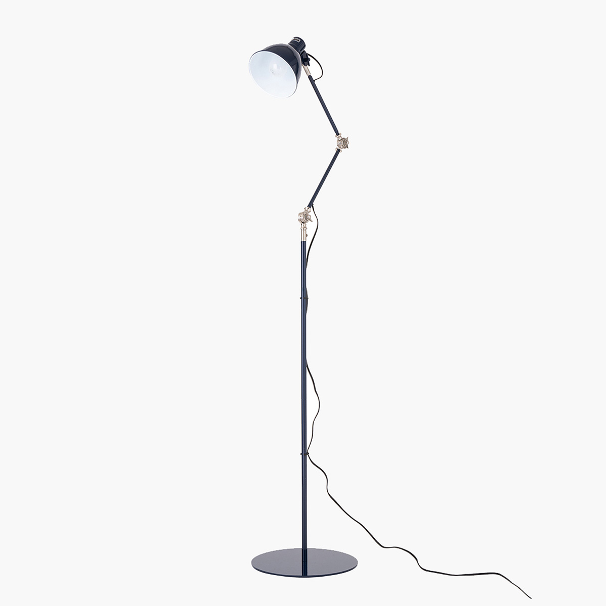 HERMOSA ハモサ フロアランプ INDUSTRY FLOOR LAMP(インダストリーフロアランプ) 白熱電球付き(E26/60W×1) 電球色 ~4.5畳 LED対応可 コンセントタイプ navy(ネイビー) EN-024NV|わがと照明