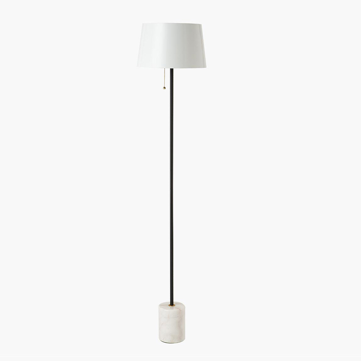 ＨＥＲＭＯＳＡ　ハモサ　フロアランプ　MARMO FLOOR LAMP（マルモフロアランプ）　白熱電球付き（E26/60W×1）　電球色　～4.5畳　LED対応可　コンセントタイプ（プルスイッチ付き）　white（ホワイト）　FP-008WHWMR