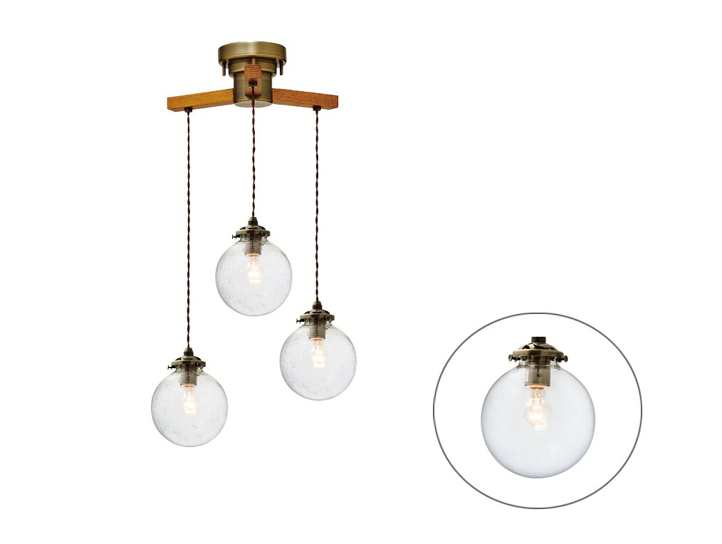 インターフォルム　INTERFORM　Orelia オレリア ダングル3　ペンダントライト　E17　クリア　引掛けシーリング　LED電球付き　電球色　LT-1963CL｜わがと照明